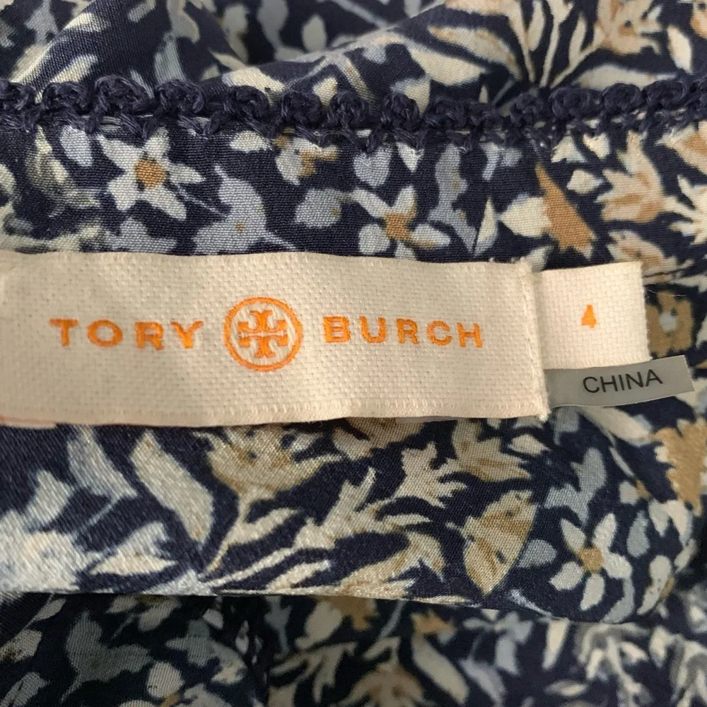 Tory Burch 100% Silk Floral Sleeveless Top